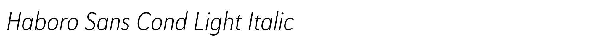Haboro Sans Cond Light Italic image